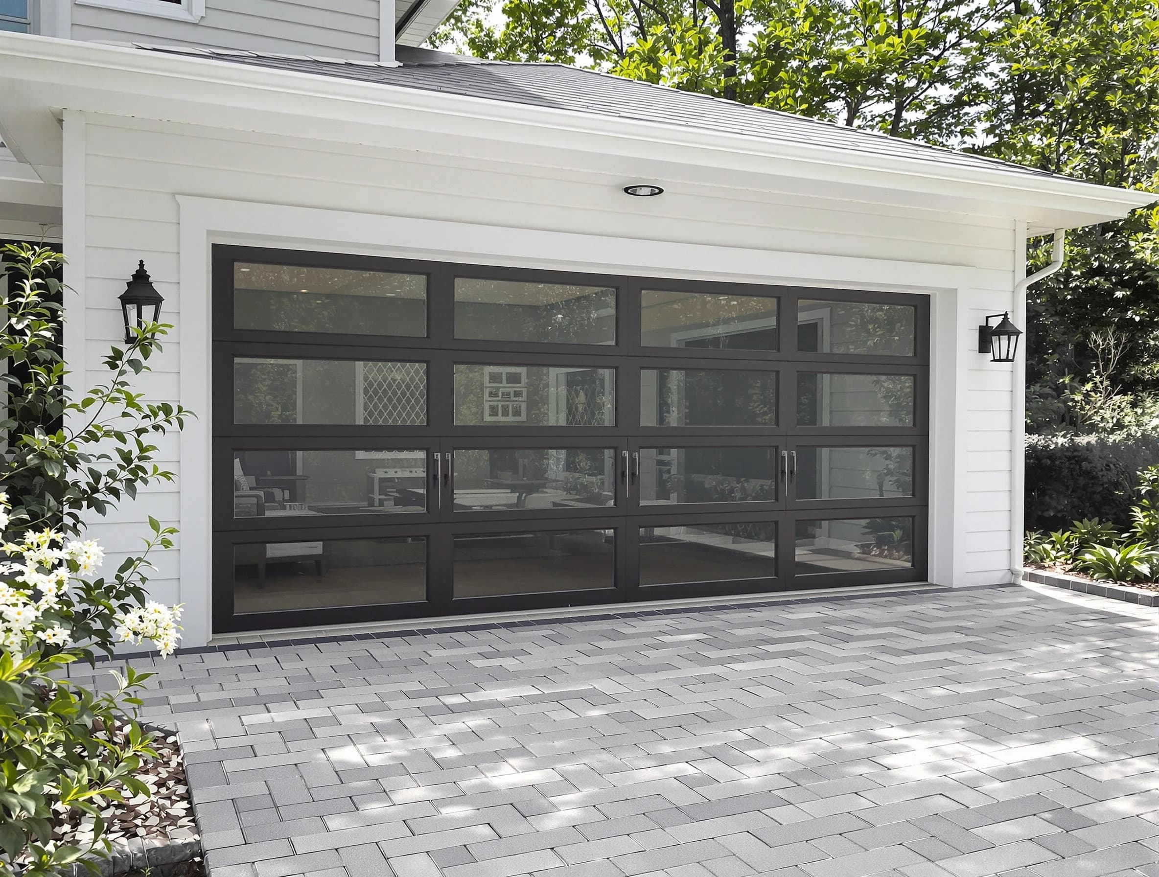 Parsippany-Troy Hills Garage Door Repair design specialist presenting custom garage door options to Parsippany-Troy Hills homeowner