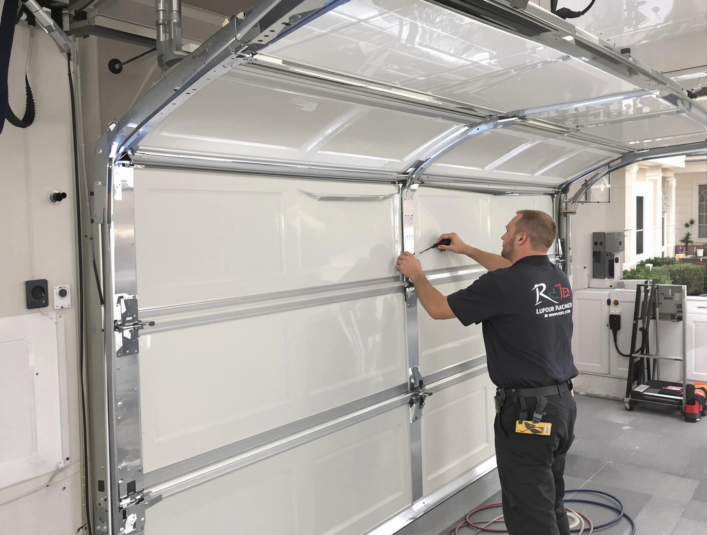 Parsippany-Troy Hills Garage Door Repair professional performing panel repair in Parsippany-Troy Hills