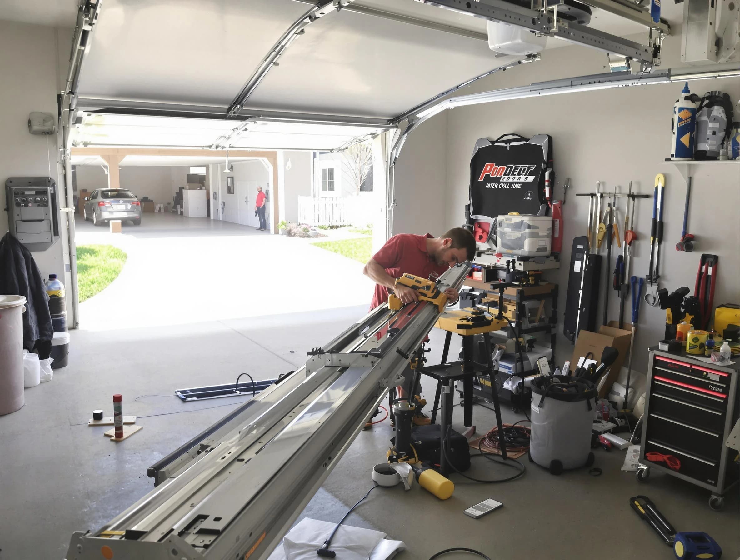 Parsippany-Troy Hills Garage Door Repair expert performing track repair in Parsippany-Troy Hills