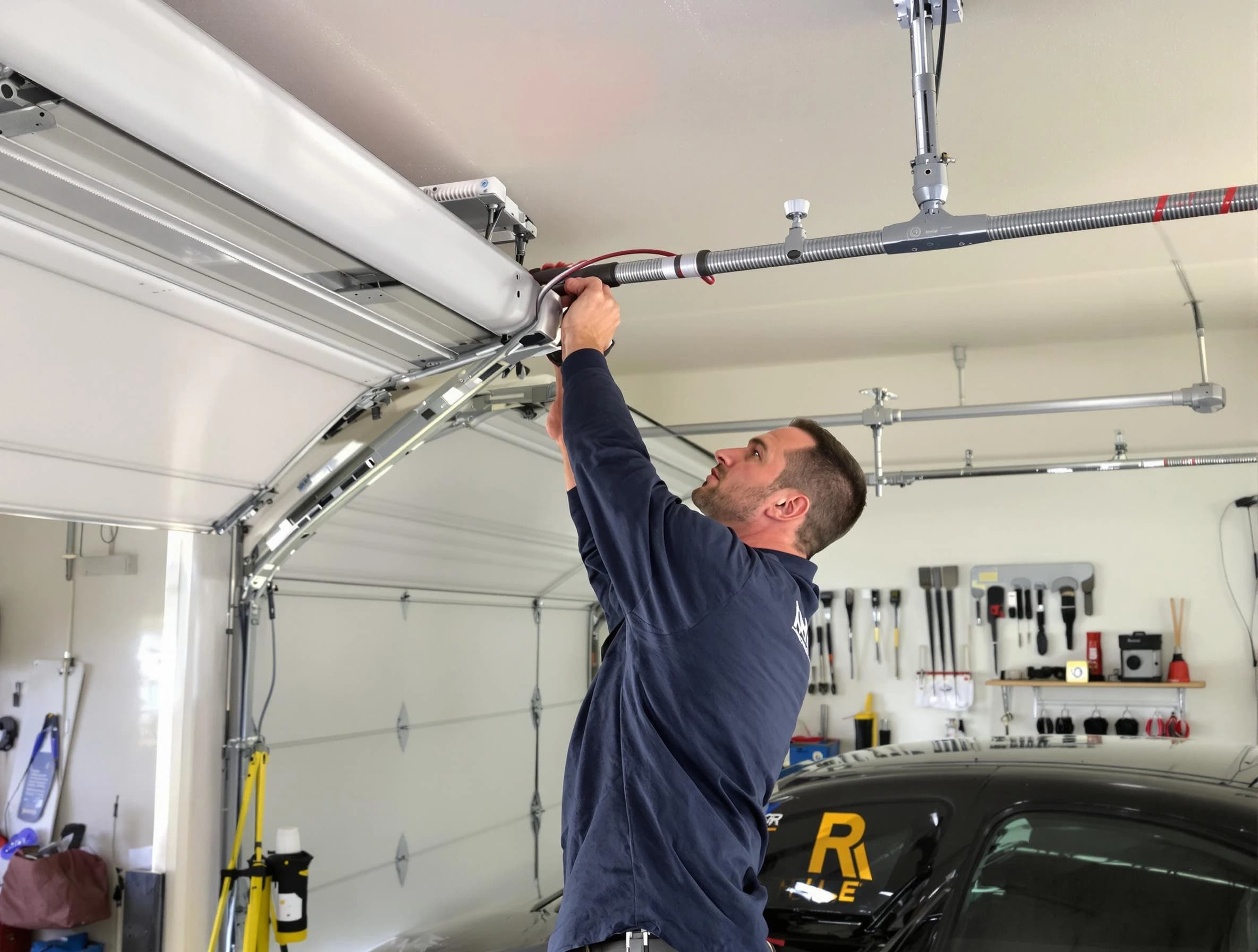 Parsippany-Troy Hills Garage Door Repair technician performing garage door cable repair in Parsippany-Troy Hills